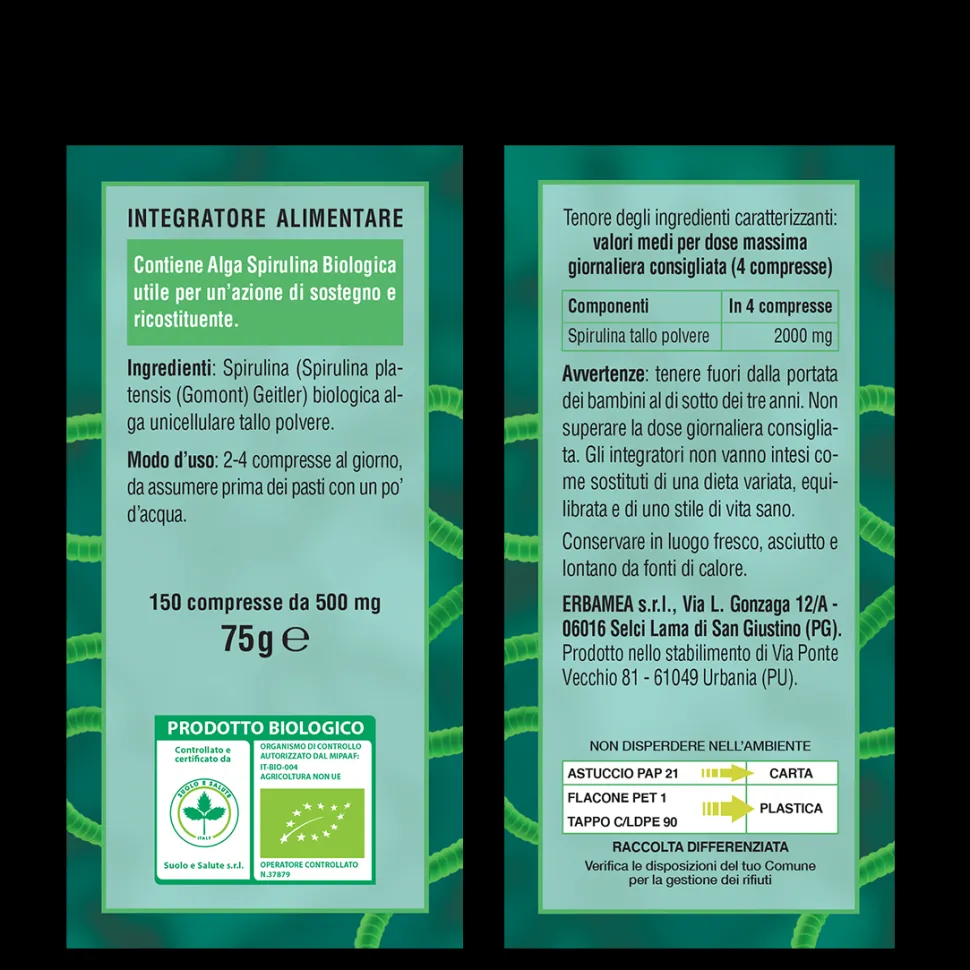 Integratore Spirulina Biologica